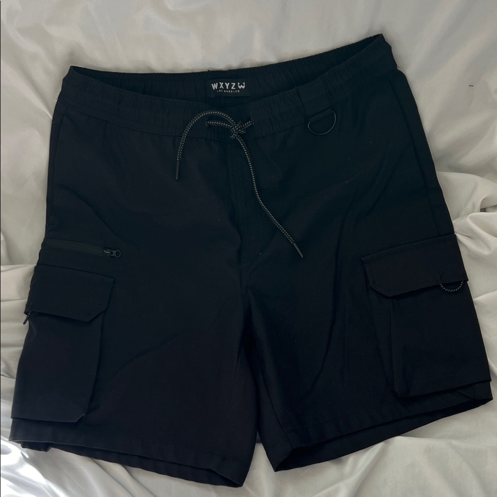 WXYZ Men's Versatile Black Cargo Shorts